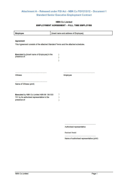 Standard Senior Executive Employment Contract