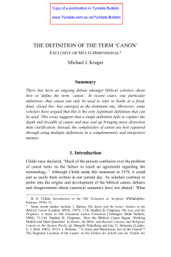 the definition of the term `canon`