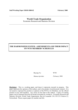 The Harmonized System - World Trade Organization