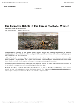 The Forgotten Rebels Of The Eureka Stockade: Women