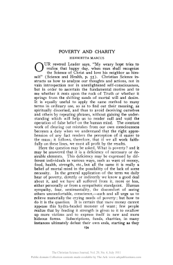 POVERTY AND CHARITY OUR revered Leader