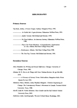 BIBLIOGRAPHY Primary Sources Secondary Sources