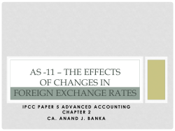 AS -11 &ndash; THE EFFECTS OF CHANGES IN FOREIGN EXCHANGE