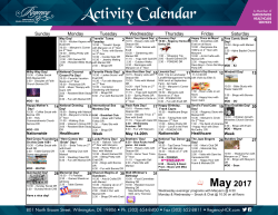 Activity Calendar - Nationwide Healthcare Services