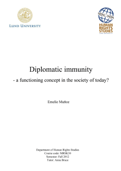 Diplomatic immunity - Lund University Publications