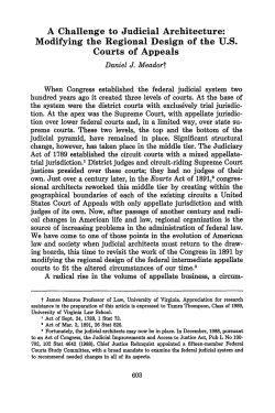 A Challenge to Judicial Architecture: Modifying the Regional Design