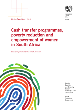 Cash transfer programmes, poverty reduction and empowerment of