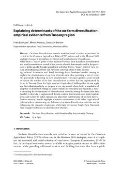 Explaining determinants of the on-farm diversification