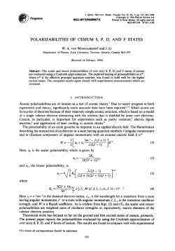 POLARIZABILITIES OF CESIUM S, P, D, AND F STATES (1) 2Ko