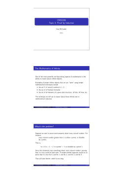 CM10196 Topic 3: Proof by Induction