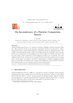 On Inconsistency of a Pairwise Comparison Matrix