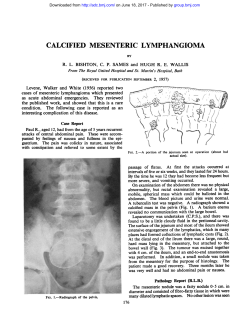 calcified mesenteric lymphangioma - Archives of Disease in Childhood
