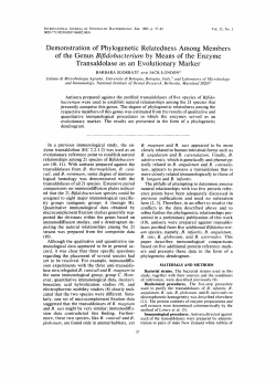Demonstration of Phylogenetic Relatedness Among Members of the