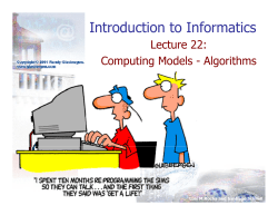 Lecture 22 - Informatics