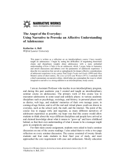 The Angst of the Everyday: Using Narrative to Provoke an Affective