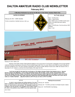 DALTON AMATEUR RADIO CLUB NEWSLETTER February 2012