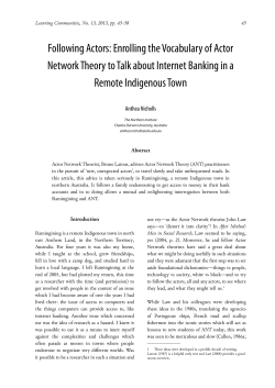 Following Actors - Charles Darwin University