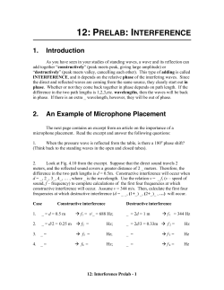 12: PRELAB: INTERFERENCE
