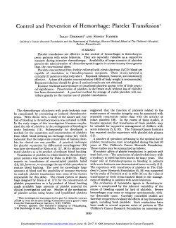 Platelet Transfusion