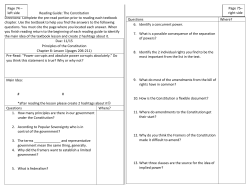 Reading Guide: The Constitution Directions: Complete the pre