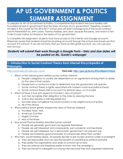 AP US Government and Politics - Hackettstown School District