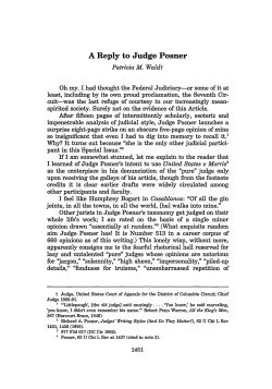 A Reply to Judge Posner - Chicago Unbound