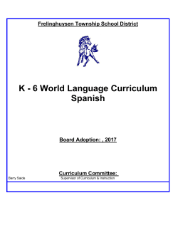K - 6 World Language Curriculum Spanish