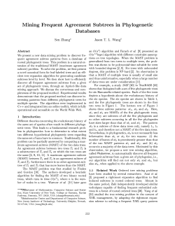 Mining Frequent Agreement Subtrees in Phylogenetic Databases
