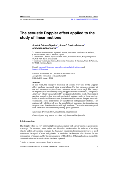 The acoustic Doppler effect applied to the study of - DiOG