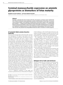 Terminal monosaccharide expression on amniotic glycoproteins as
