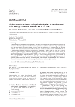 Alpha-tomatine activates cell cycle checkpoints in the absence of