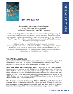 study guide - Paper Mill Playhouse