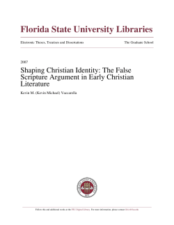 Shaping Christian Identity: The False Scripture Argument in Early