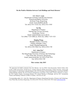 On the Positive Relation between Cash Holdings and Stock