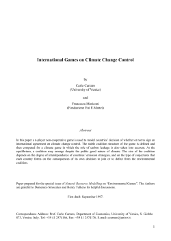 International Games on Climate Change Control