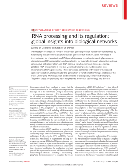 RNA processing and its regulation: global insights into
