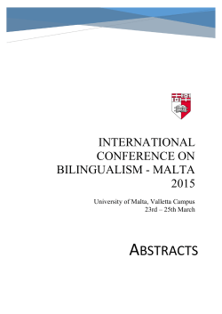 International Conference on Bilingualism - Malta 2015