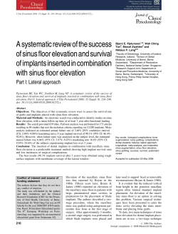 A systematic review of the success of sinus floor elevation and