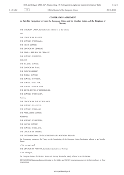 Cooperation Agreement on Satellite Navigation between the