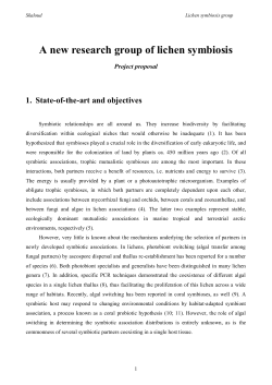 A new research group of lichen symbiosis