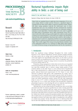 Nocturnal hypothermia impairs flight ability in birds: a cost of being