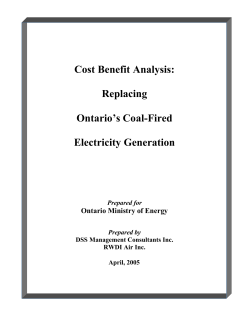 Cost Benefit Analysis: Replacing Ontario`s Coal