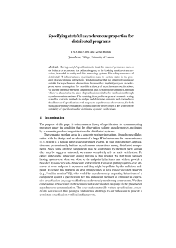 Specifying stateful asynchronous properties for distributed programs