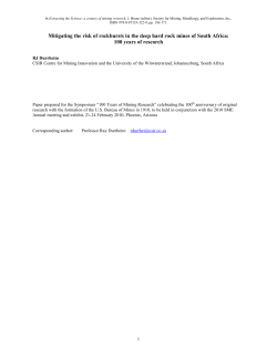 Mitigating the risk of rockbursts in the deep hard rock