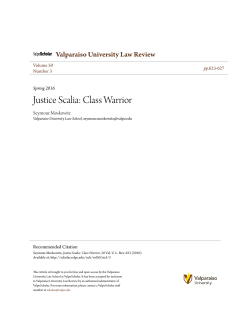 Justice Scalia: Class Warrior - ValpoScholar