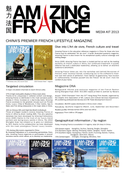 CHINA`S PREMIER FRENCH LIFESTYLE MAGAZINE
