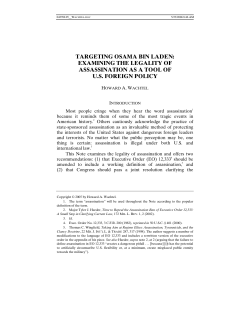 Targeting Osama Bin Laden - Duke Law Scholarship Repository