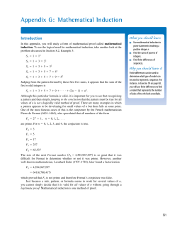 Appendix G: Mathematical Induction