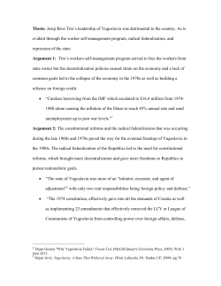 Thesis: Josip Broz Tito`s leadership of Yugoslavia was detrimental to