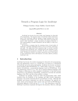 Towards a Program Logic for JavaScript